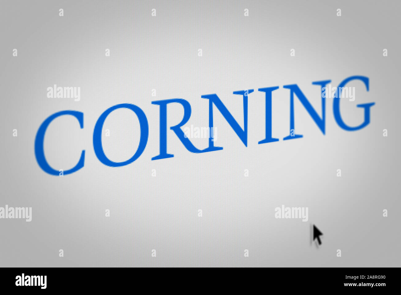Logo de l'entreprise publique Corning Inc. affiché sur un écran d'ordinateur en gros plan. Credit : PIXDUCE Banque D'Images