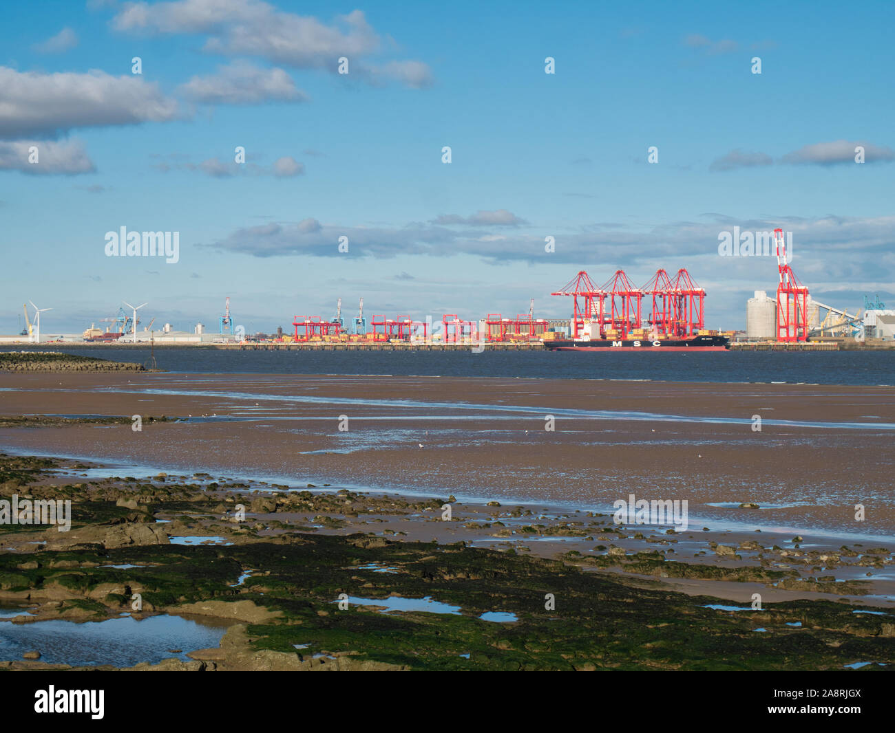 Liverpool2 - €400 millions d'eau profonde terminal à conteneurs du port de Liverpool, capable de prendre les plus gros navires. Banque D'Images