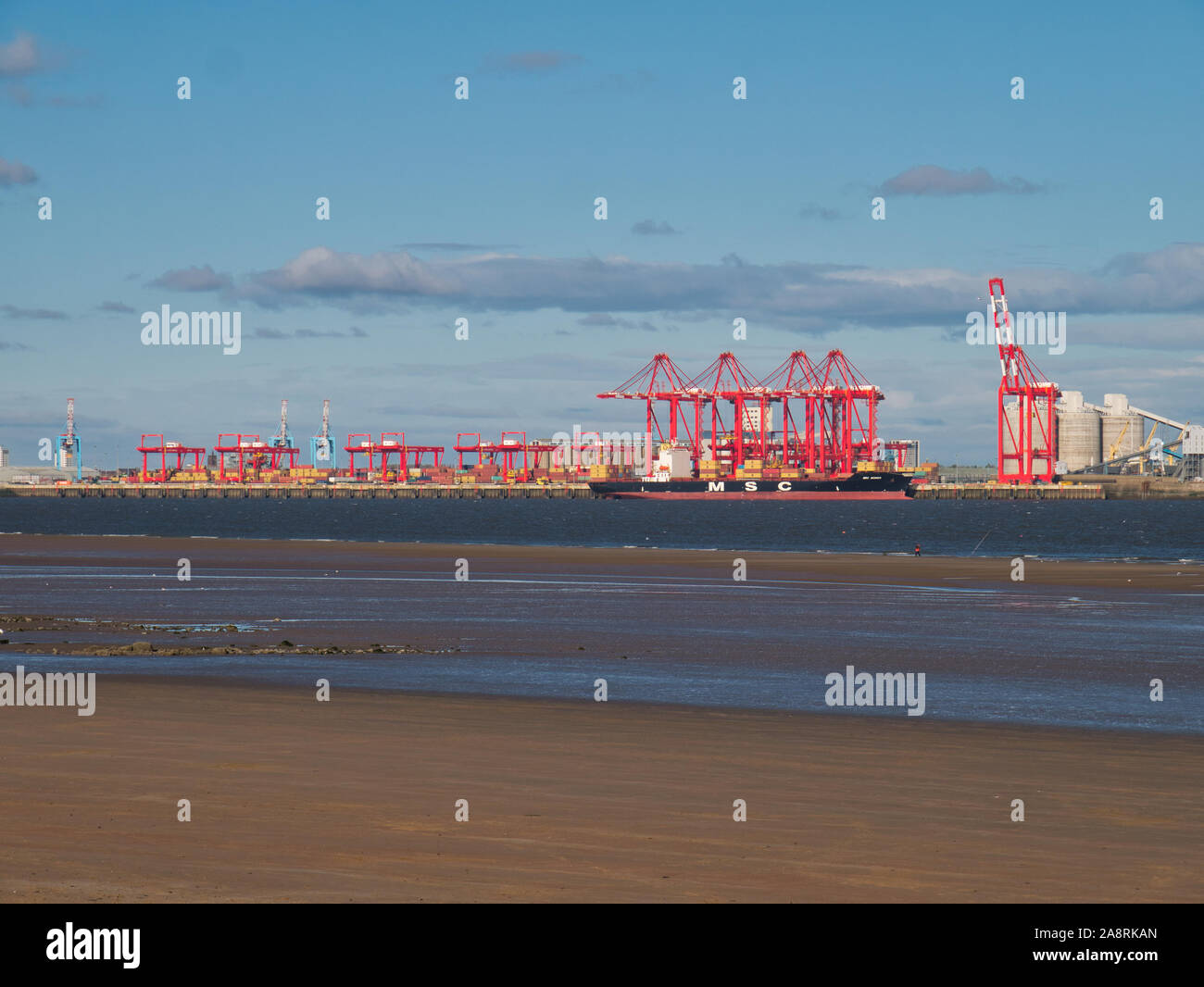 Liverpool2 - €400 millions d'eau profonde terminal à conteneurs du port de Liverpool, capable de prendre les plus gros navires. Banque D'Images