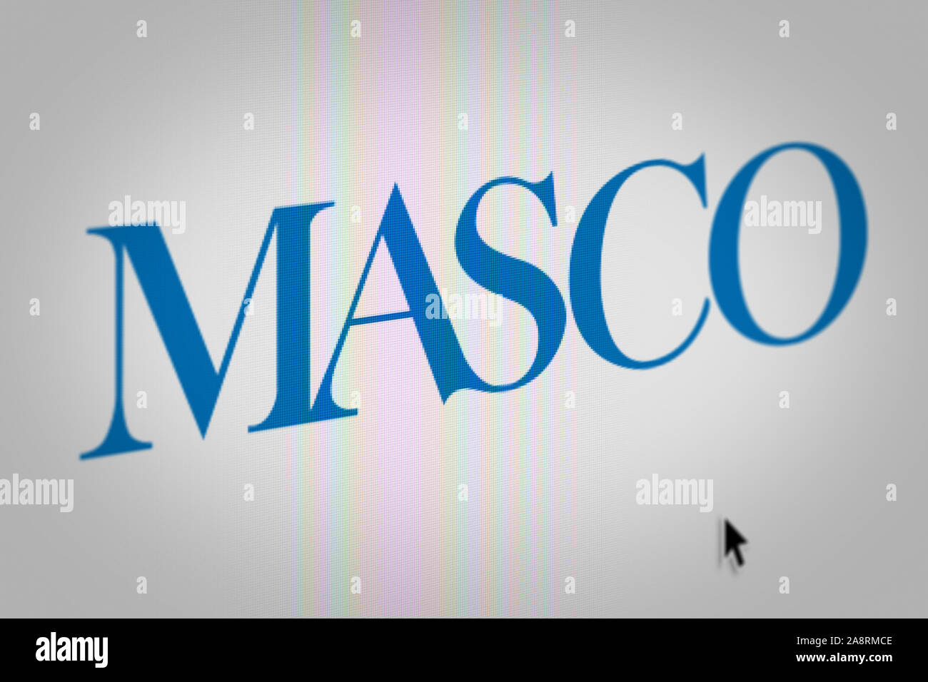 Logo de l'entreprise publique Masco Corp. affichée sur un écran d'ordinateur en gros plan. Credit : PIXDUCE Banque D'Images