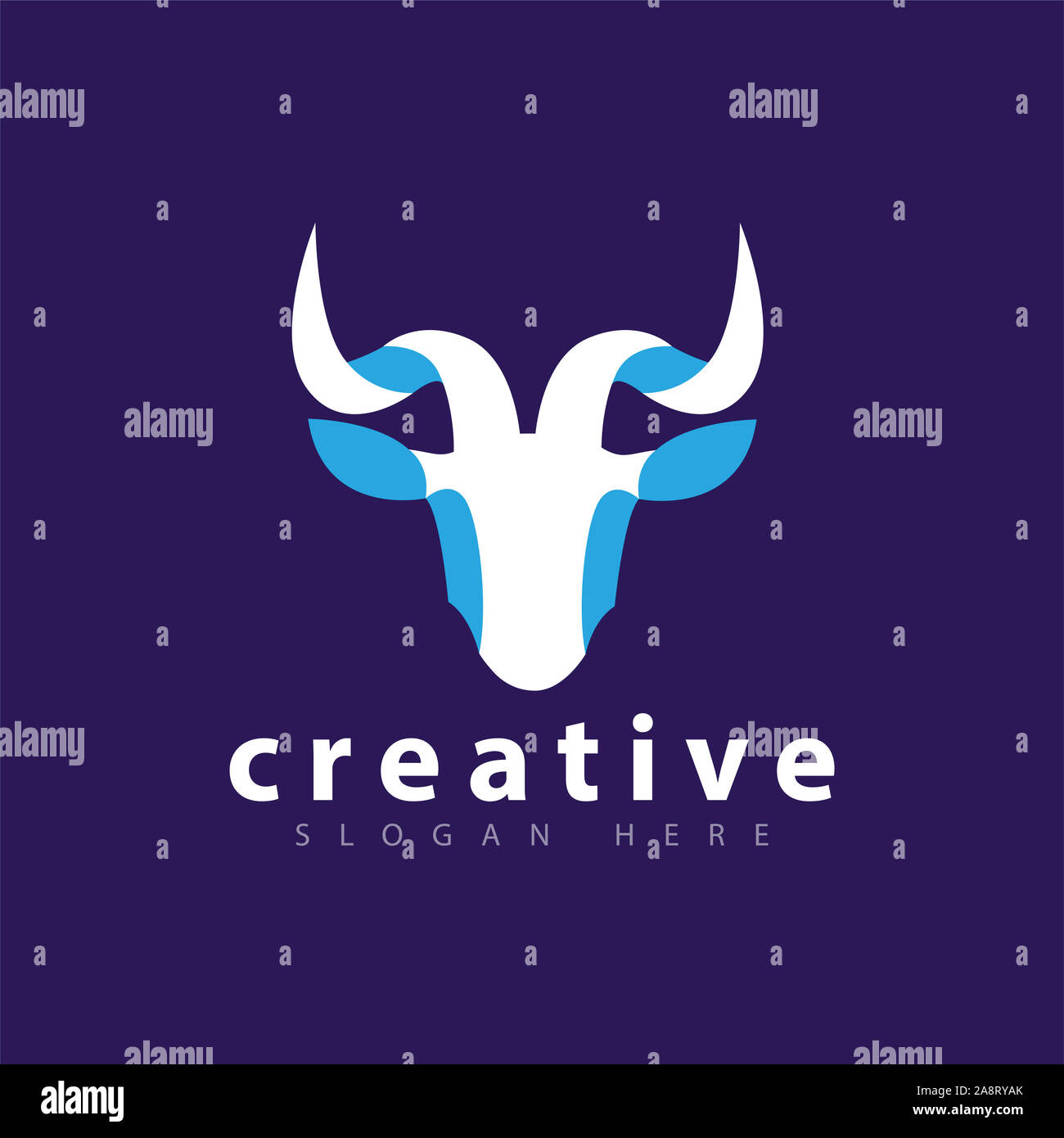 Logo tête de chèvre modèle vecteur icône Banque D'Images