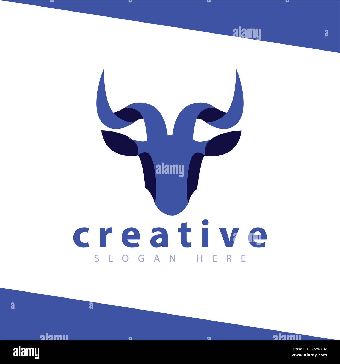 Logo tête de chèvre modèle vecteur icône Banque D'Images