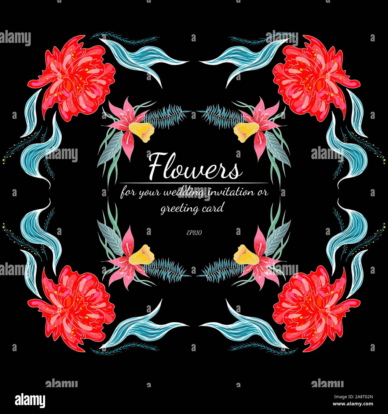 Ensemble de Tropical orchid dessinés à la main, images floral. Illustration du feuillage de la jungle. Jeu Floral. Dessin à la main. Vector collection, isolé. Nous printemps naturel Illustration de Vecteur