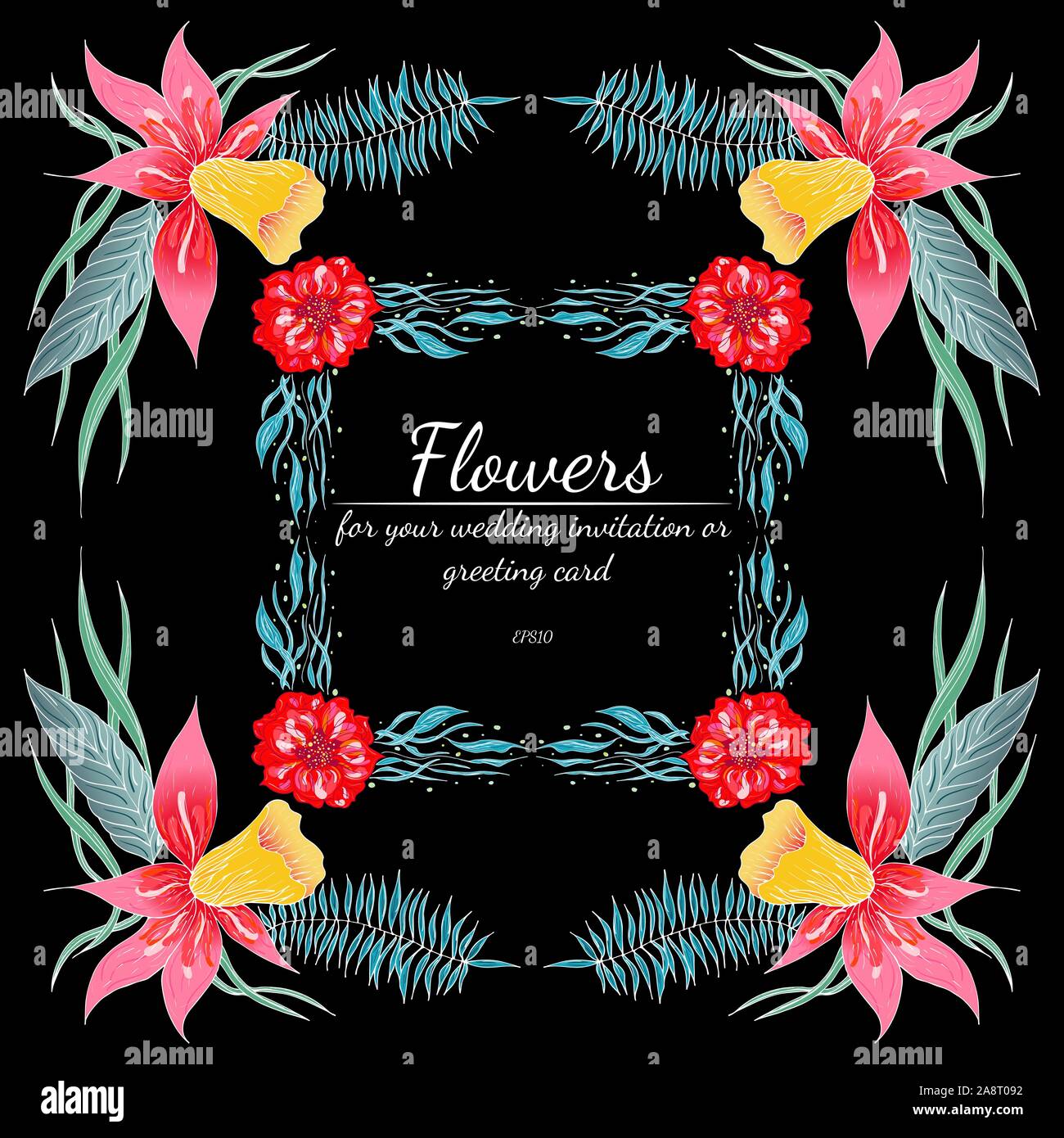 Ensemble de Tropical orchid dessinés à la main, images floral. Illustration du feuillage de la jungle. Jeu Floral. Dessin à la main. Vector collection, isolé. Nous printemps naturel Illustration de Vecteur