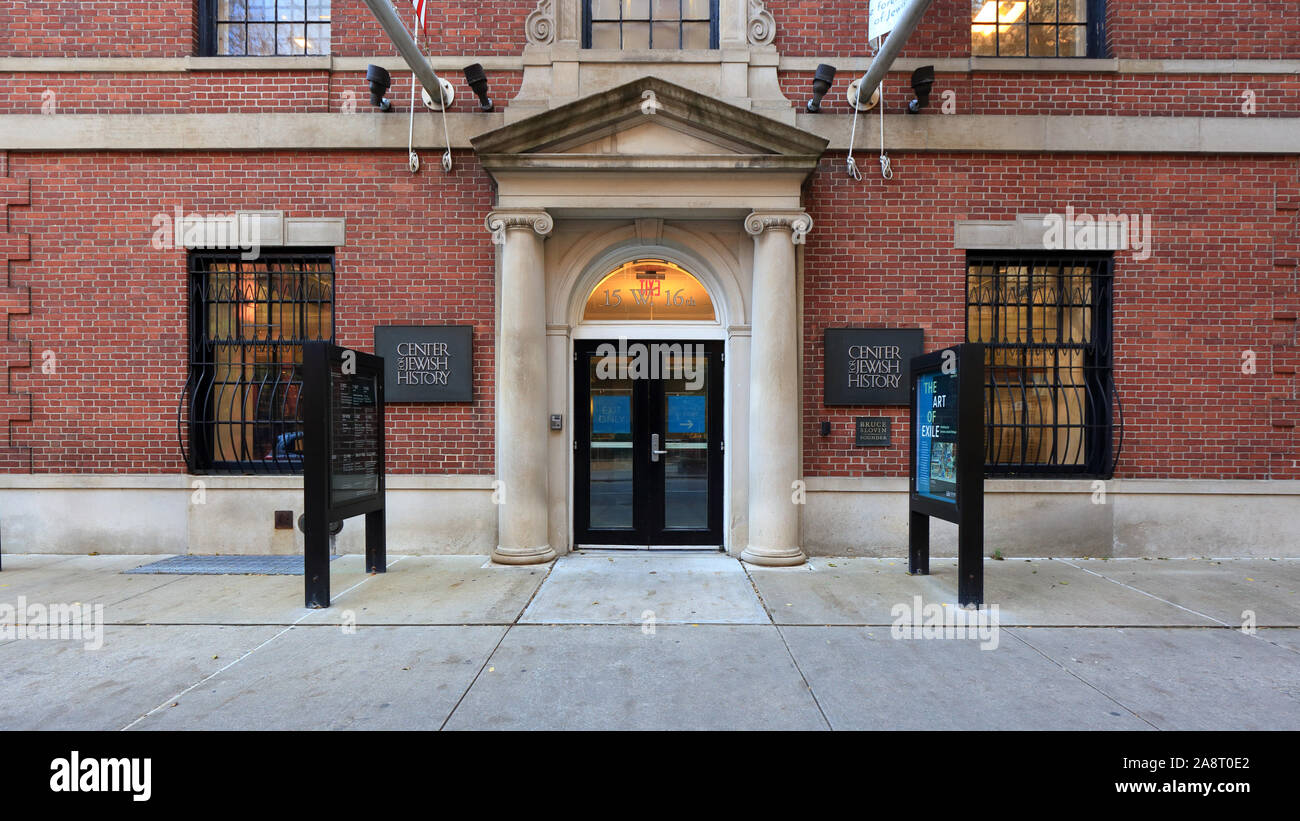 Centre pour l'histoire juive, 15 West 16th Street, New York, NY de l'extérieur d'un centre de recherche, et Yiddish Theatre à Manhattan. Banque D'Images
