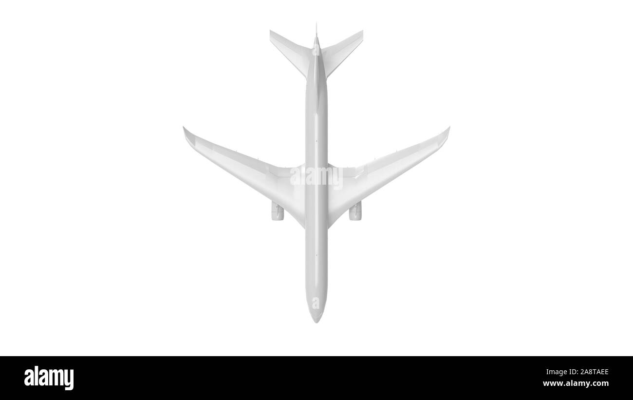 Le rendu 3D d'un jumbo jet avion commericial isolés dans White Banque D'Images