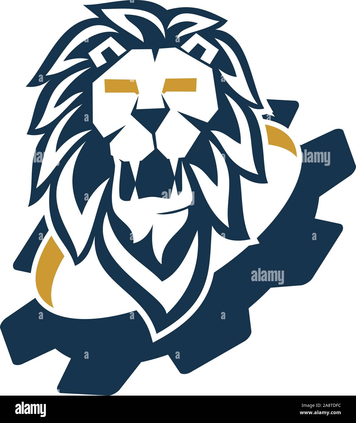 Tête de Lion Logo Design Illustration vecteur symbole modèle isolé Illustration de Vecteur