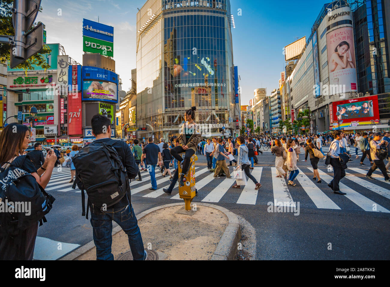 Croisement de Shibuya, l'intersection la plus occupée dans le monde, Tokyo, Japon, Asie Banque D'Images