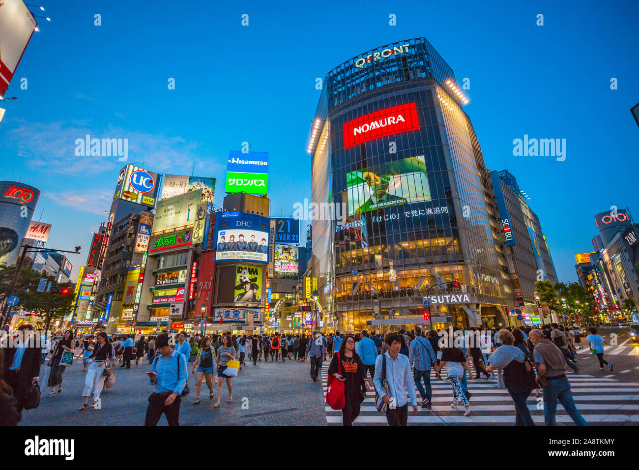 Croisement de Shibuya, l'intersection la plus occupée dans le monde, Tokyo, Japon, Asie Banque D'Images