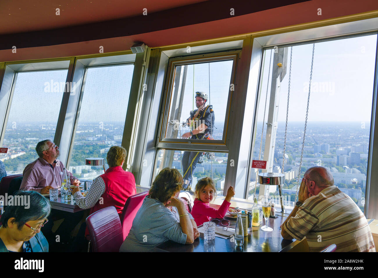 Restaurant Telecafe, Fernsehturm, Mitte, Berlin, Deutschland Banque D'Images