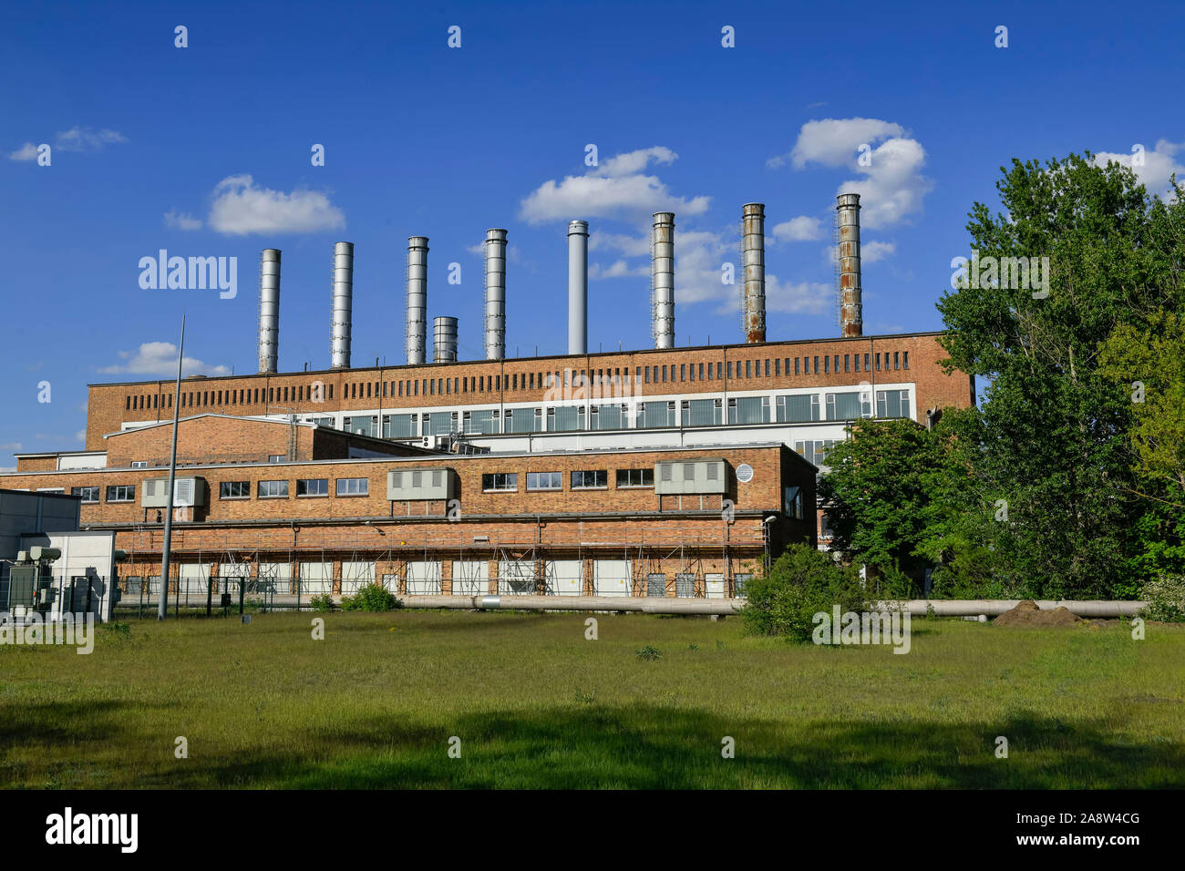 Kraftwerk, Hüttenwerk Arcelor Mittal, Eisenhüttenstadt, Brandebourg, Allemagne Banque D'Images