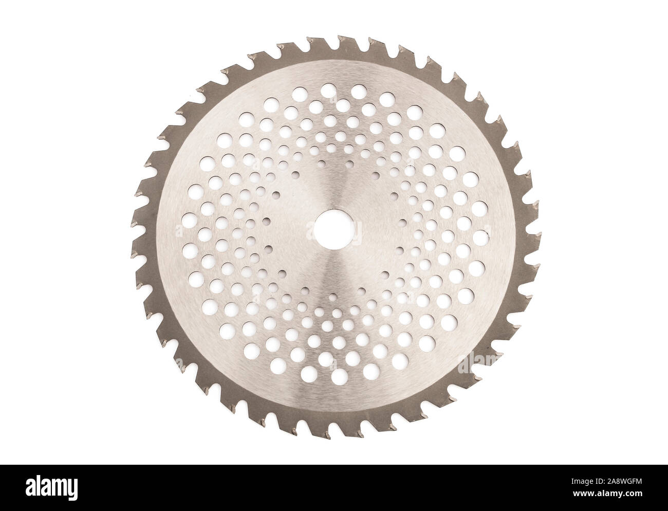 Pour lame de scie élagueur isolé sur fond blanc Banque D'Images
