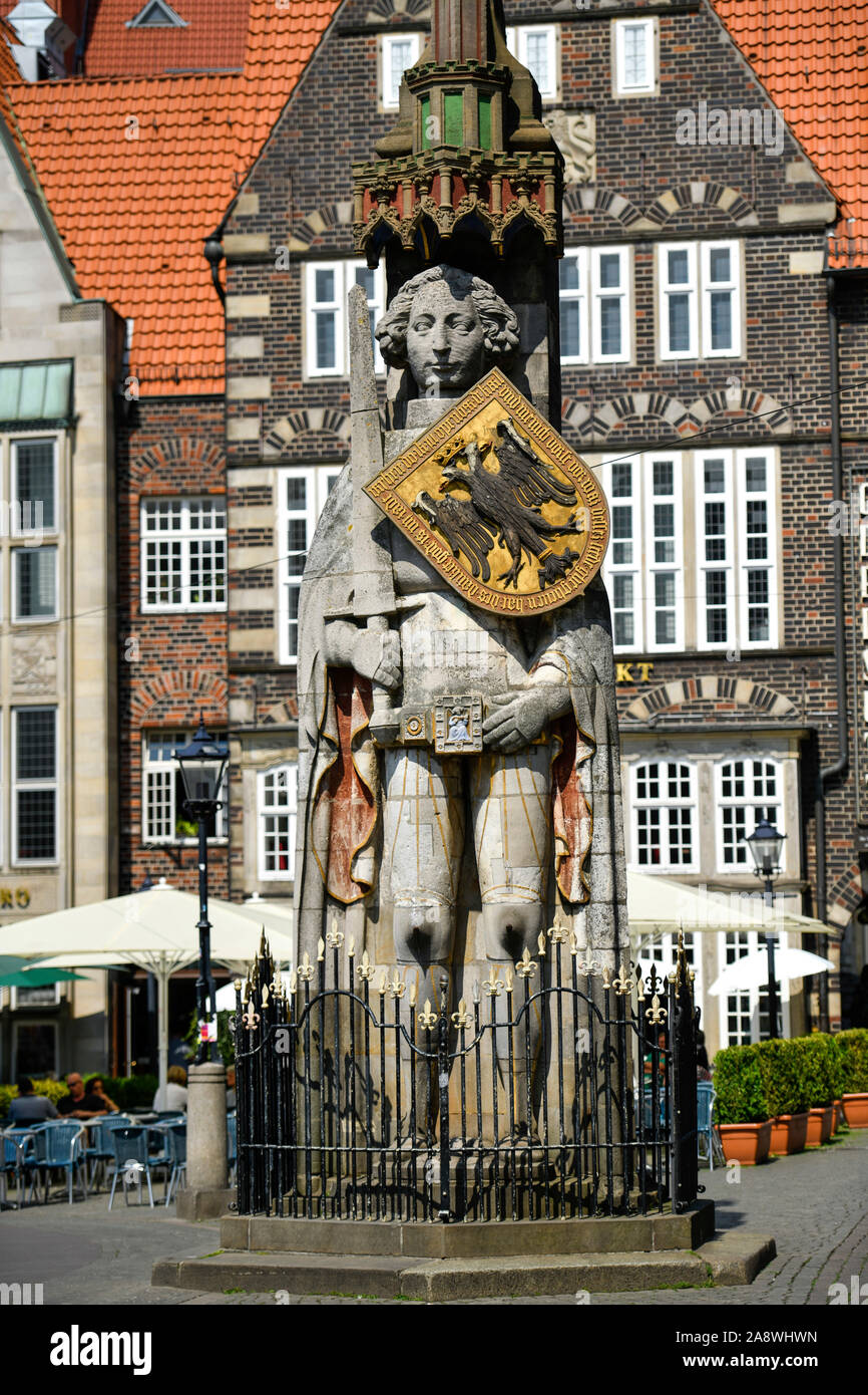 Statue de Roland, Marktplatz, Bremen, Allemagne Banque D'Images