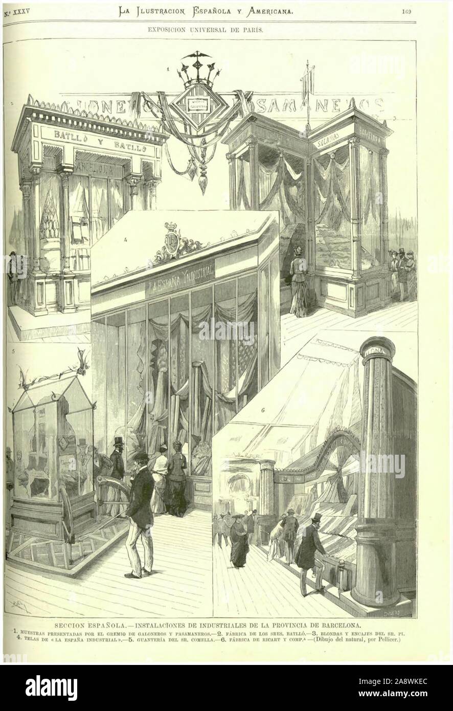 Gaudís présenter à l'Exposition Universelle de Paris, 1878. Banque D'Images