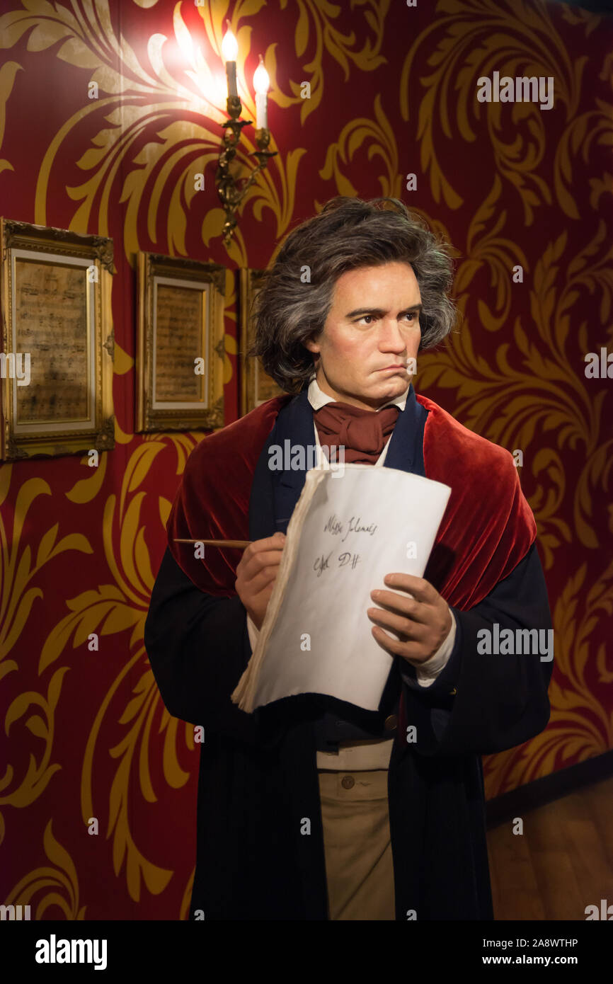 Bangkok, Thaïlande - Novembre 1,2019 : Ludwig van Beethoven cire figure afficher chez Madame Tussauds Museum,Siam Discovery à Bangkok en Thaïlande. Banque D'Images