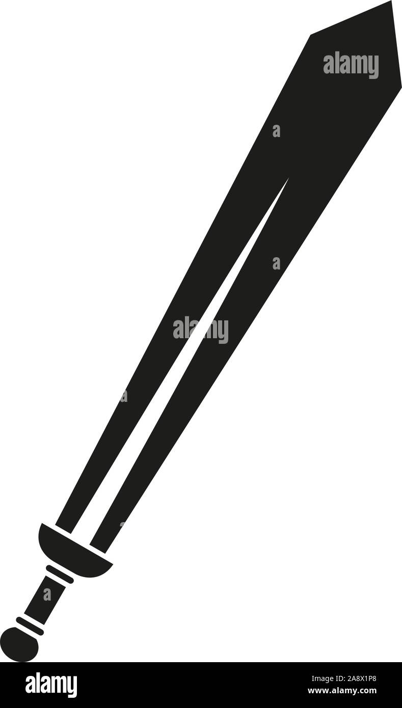 Silhouette épée noir et blanc. Fête médiévale accessoires. Thème de conte de fées pour l'illustration vectorielle, icône, stamp, étiquette, certificat, carte-cadeau, invita Illustration de Vecteur