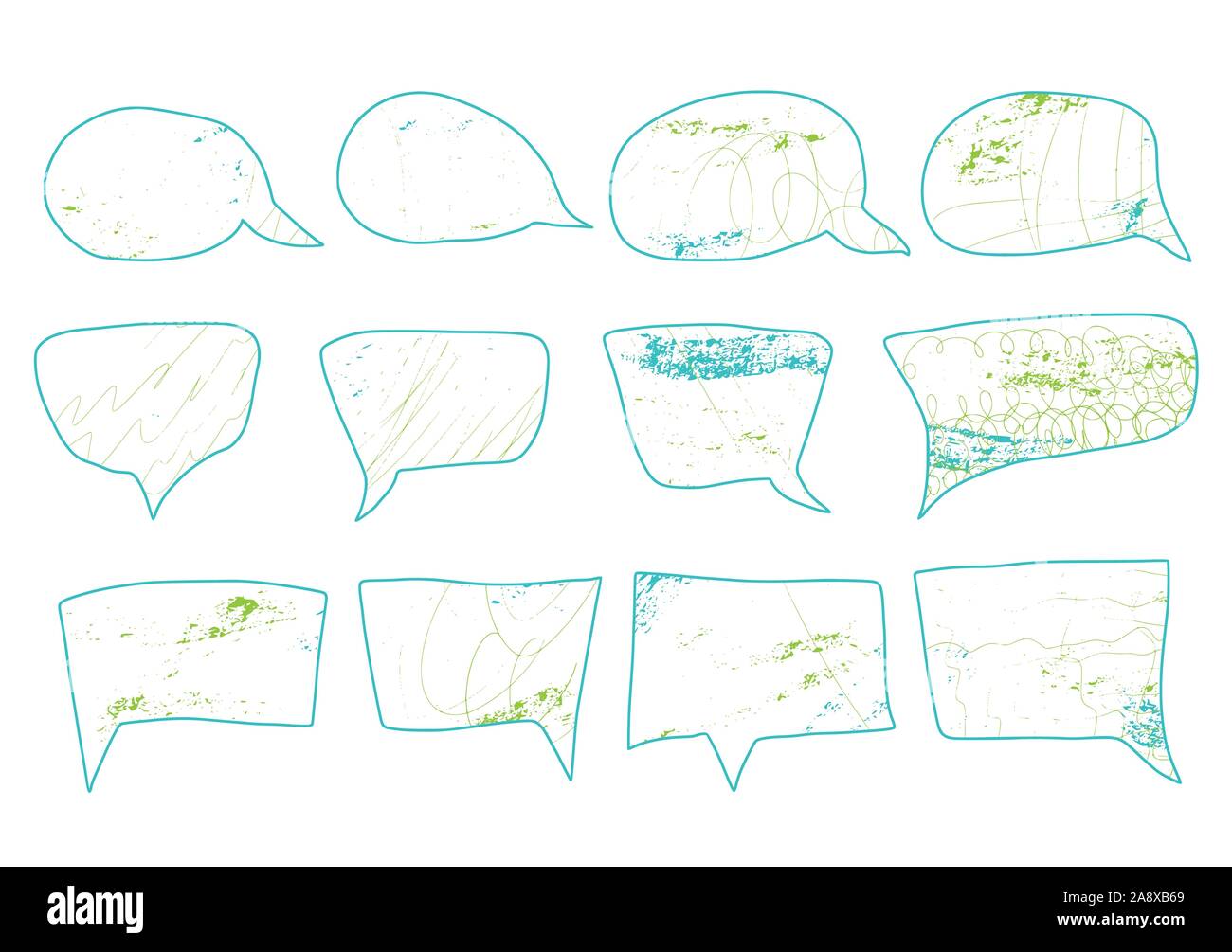 Jeu de bulles. Ensemble d'éléments dessinés à la main. Illustartion de vecteur. Illustration de Vecteur