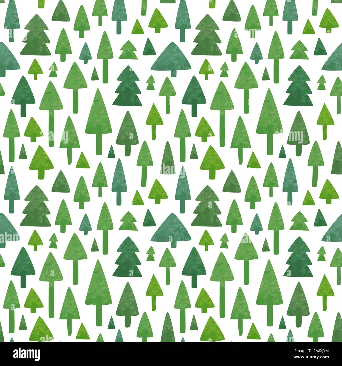 Forêt de pins vert motif transparente de l'aquarelle à la main des icônes pour eco friendly concept, saison de Noël ou de soins de la nature. Illustration de Vecteur