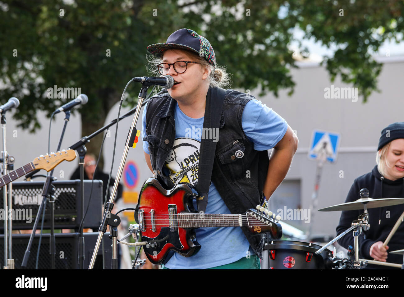 Bad Sauna sur scène à Kallio Block Party 2019 à Helsinki, Finlande Banque D'Images