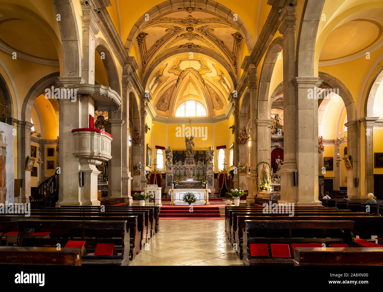 L'intérieur de l'Église Sainte-euphémie à Rovinj, Croatie, Istrie. Banque D'Images
