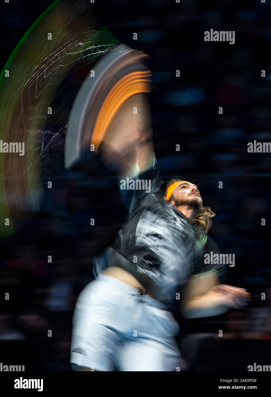 Londres, Royaume-Uni. 11Th Nov, 2019. Stefanos TSITSIPAS (Grèce) lors de la finale de Tennis ATP Nitto Londres Jour 2 à l'O2, Londres, Angleterre le 11 novembre 2019. Photo par Andy Rowland. Credit : premier Media Images/Alamy Live News Banque D'Images