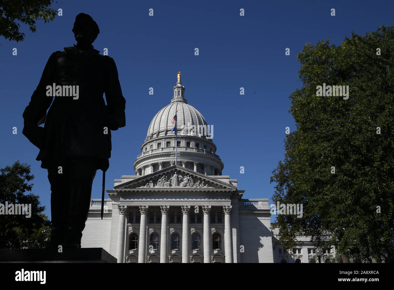 Le Capitole de l'État du Wisconsin à Madison dans le Wisconsin. Banque D'Images
