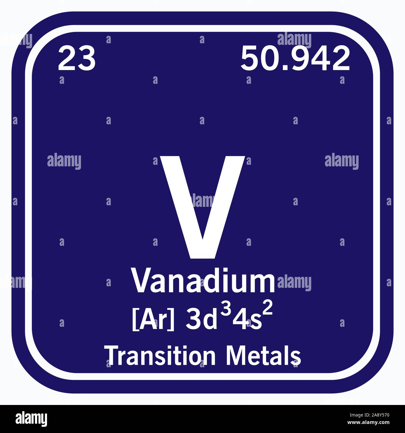 Le vanadium Tableau périodique des éléments Vector illustration EPS 10. Illustration de Vecteur