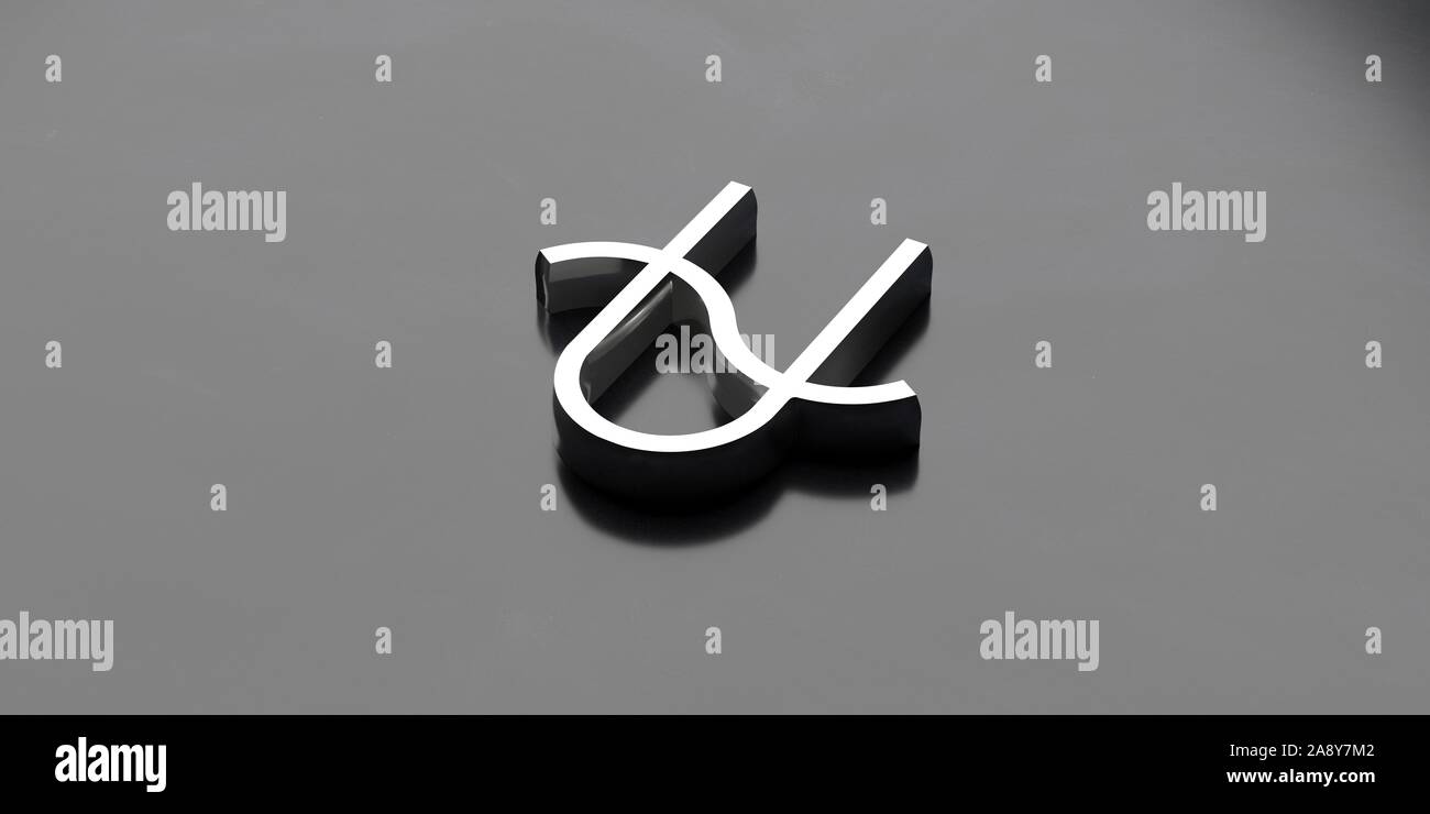 Signe du Zodiaque Ophiuchus concept. Horoscope astrologique symbole sur fond noir. 3d illustration Banque D'Images