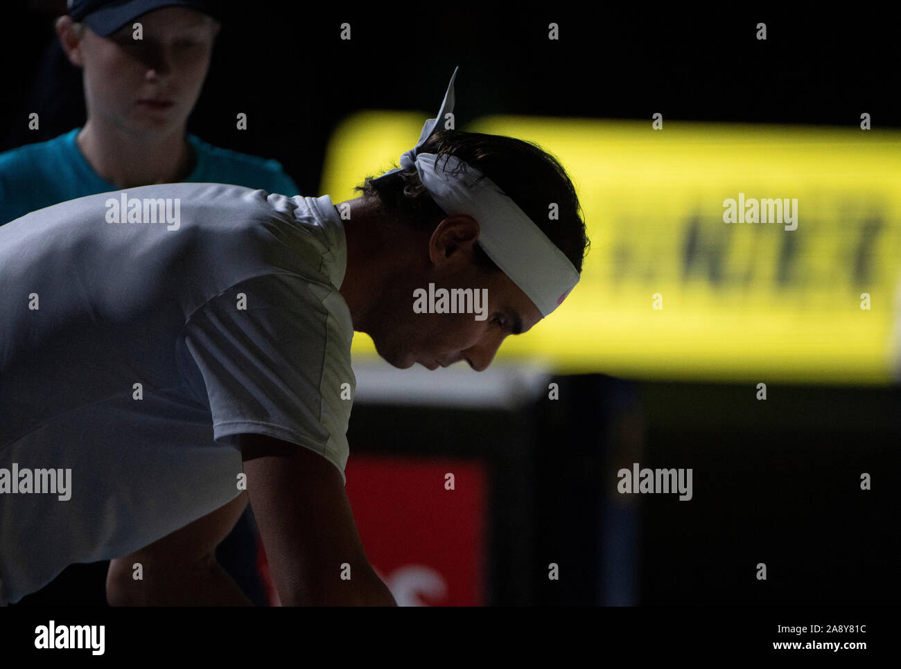 O2, Londres, Royaume-Uni. 11 novembre 2019. Soirée finale ATP Nitto match simple, Rafael Nadal (ESP) (1) vs Alexander Zverev (GER) (7). Credit : Malcolm Park/Alamy Live News. Banque D'Images