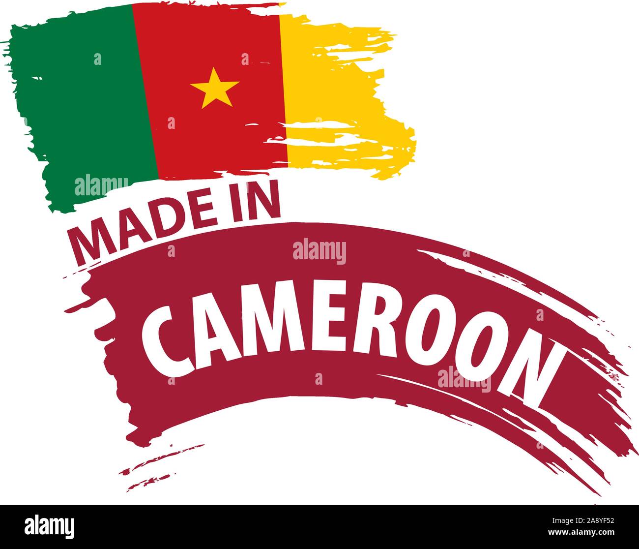 Drapeau du Cameroun, vector illustration sur fond blanc Illustration de Vecteur