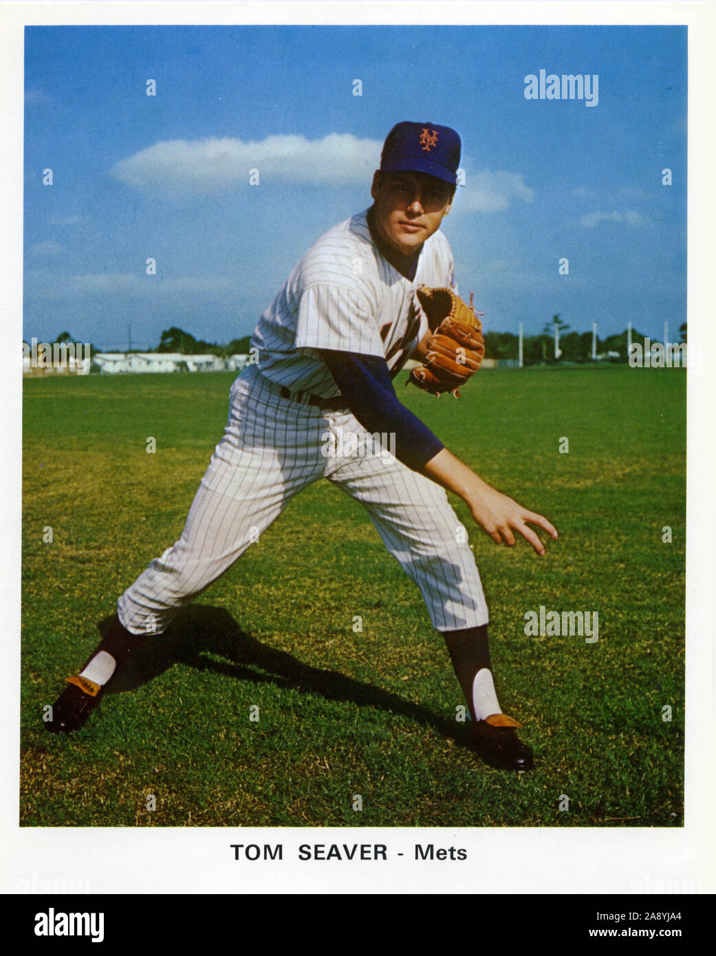 Ensemble de photos souvenirs des Mets de New York de 1969 que l'équipe de baseball a remporté la Série mondiale contre les Orioles de Baltimore. Banque D'Images