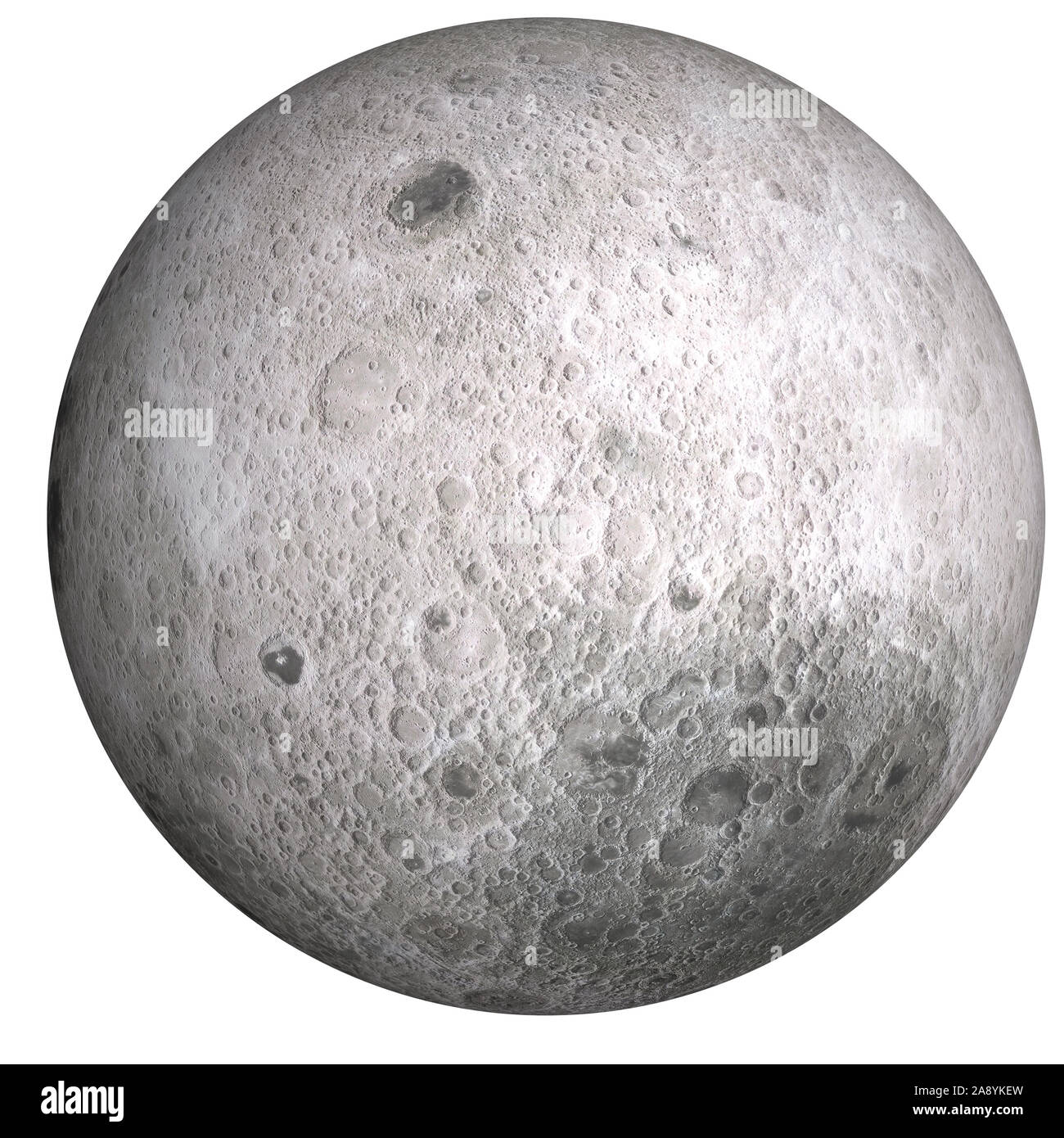 Détaillée haut côté sombre de la lune isolés. Rendu 3D illustration. La science-fiction. Éléments de cette image ont été fournies par la NASA Banque D'Images