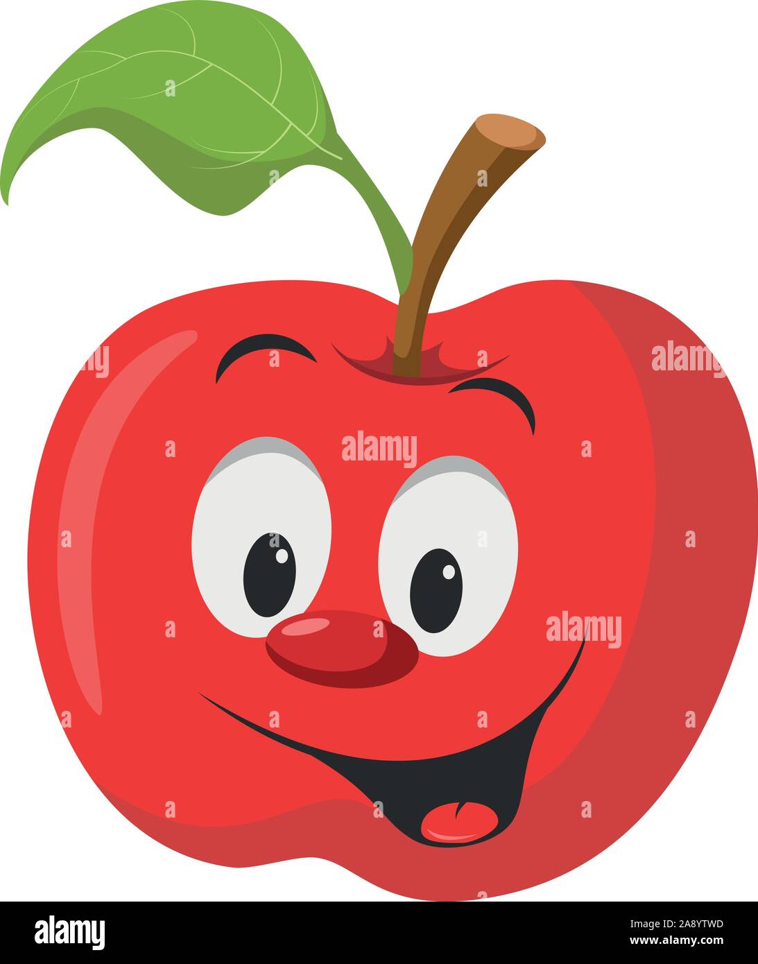 Caractères Fruits Collection : Vector illustration d'un drôle de sourire et caractère d'Apple. Illustration de Vecteur