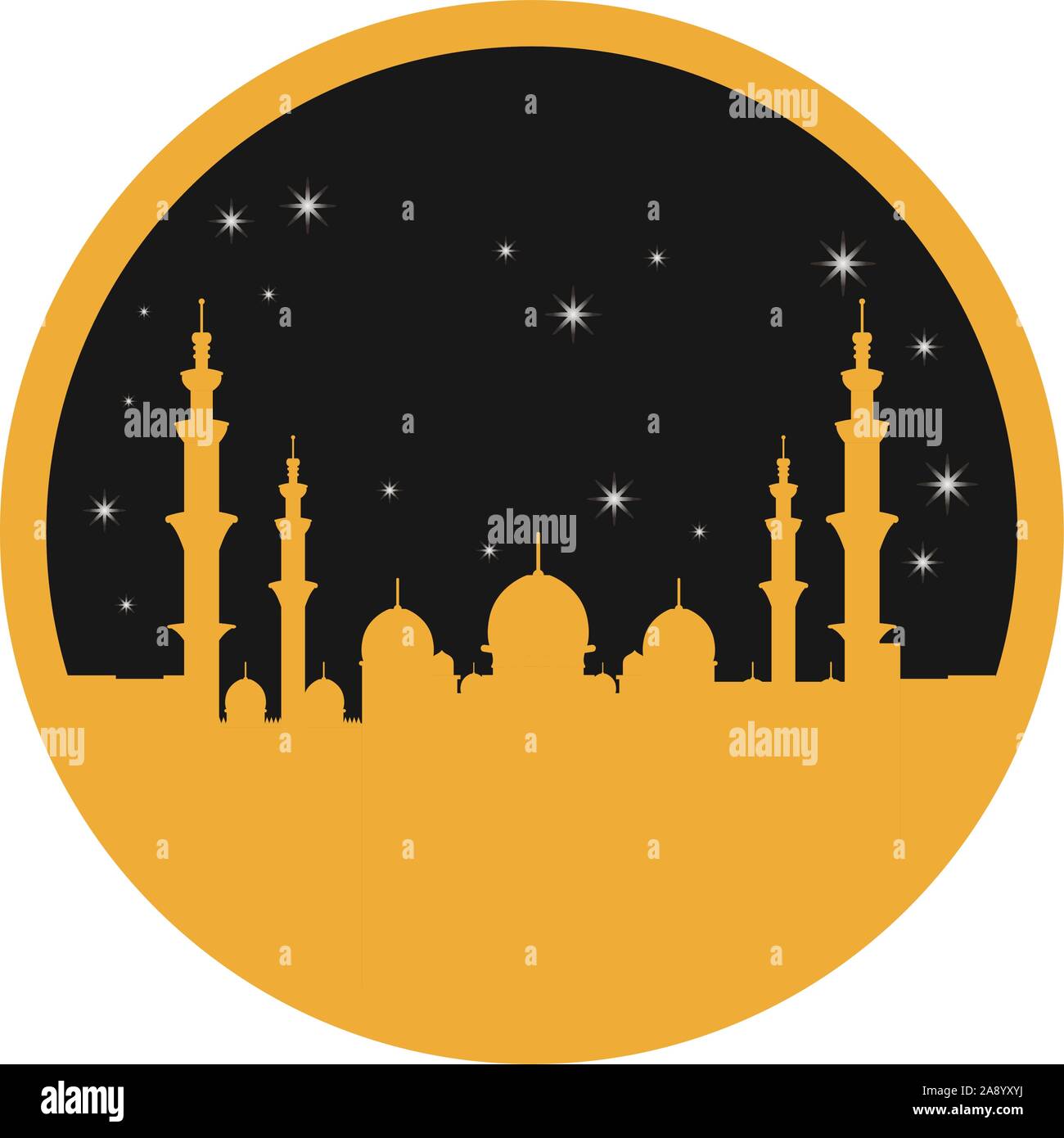 Silhouette isolée d'une ville arabe - Vector illustration Illustration de Vecteur