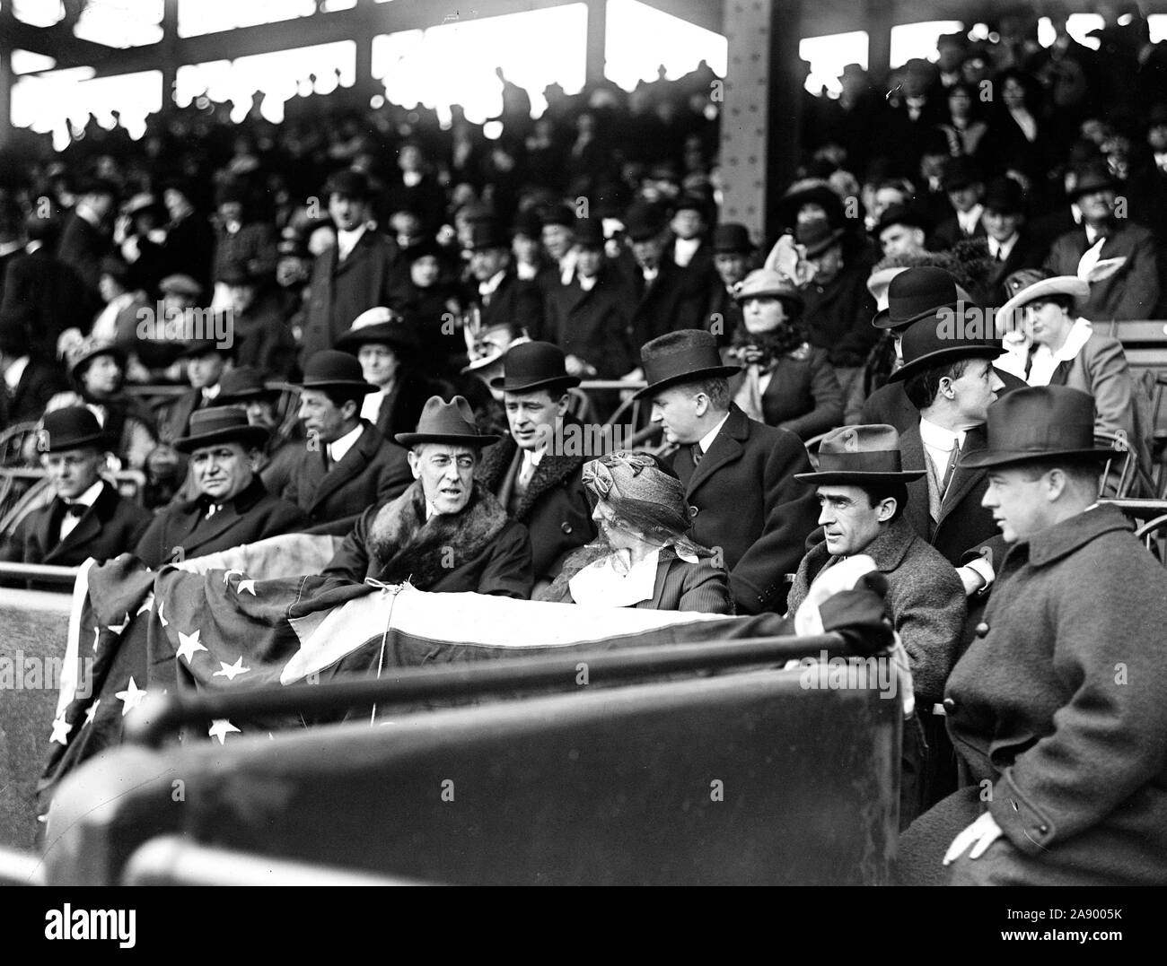 Le président Wilson à un jeu de base-ball ca. 1913 Banque D'Images