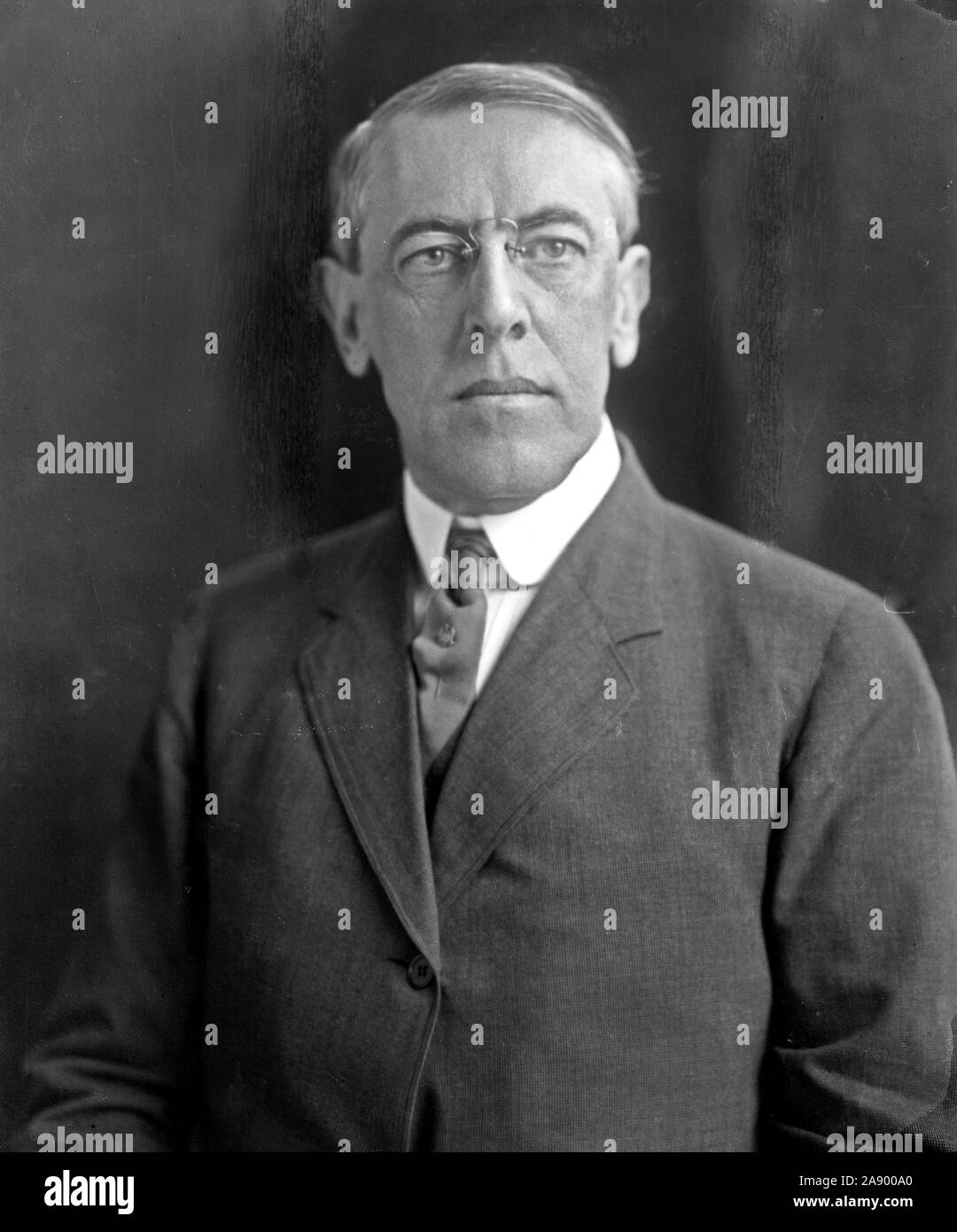 Woodrow Wilson portrait ca au début des années 1900. Banque D'Images