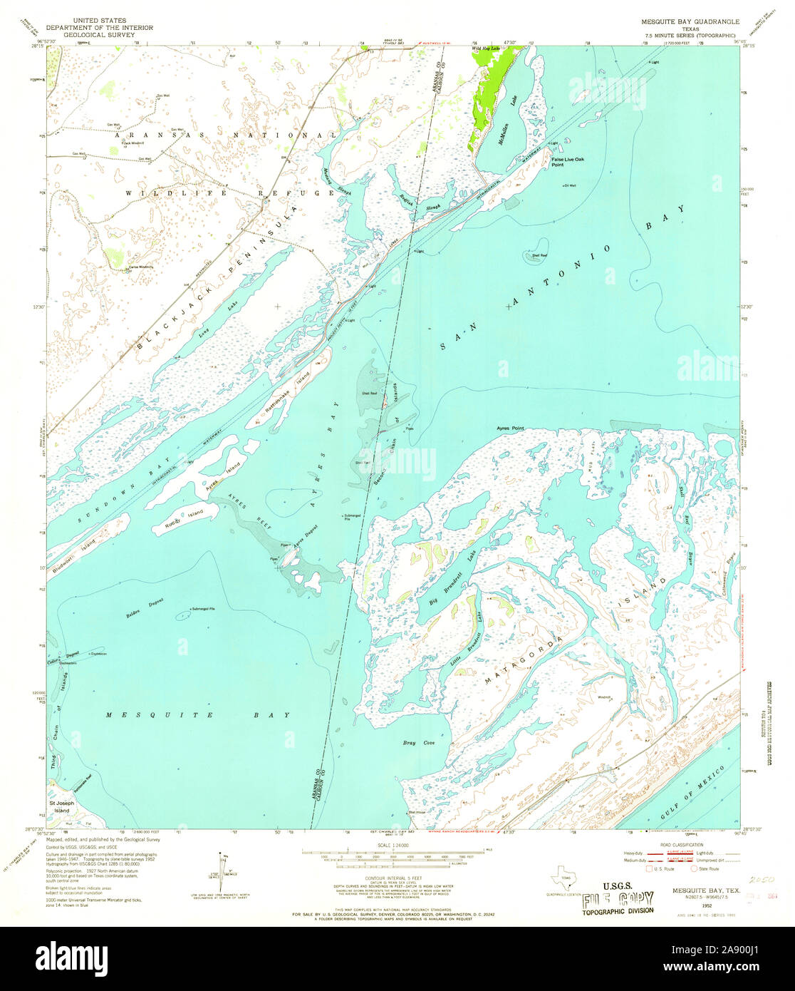 Carte TOPO USGS Mesquite TX Texas Bay 109728 1952 24000 Restauration Banque D'Images