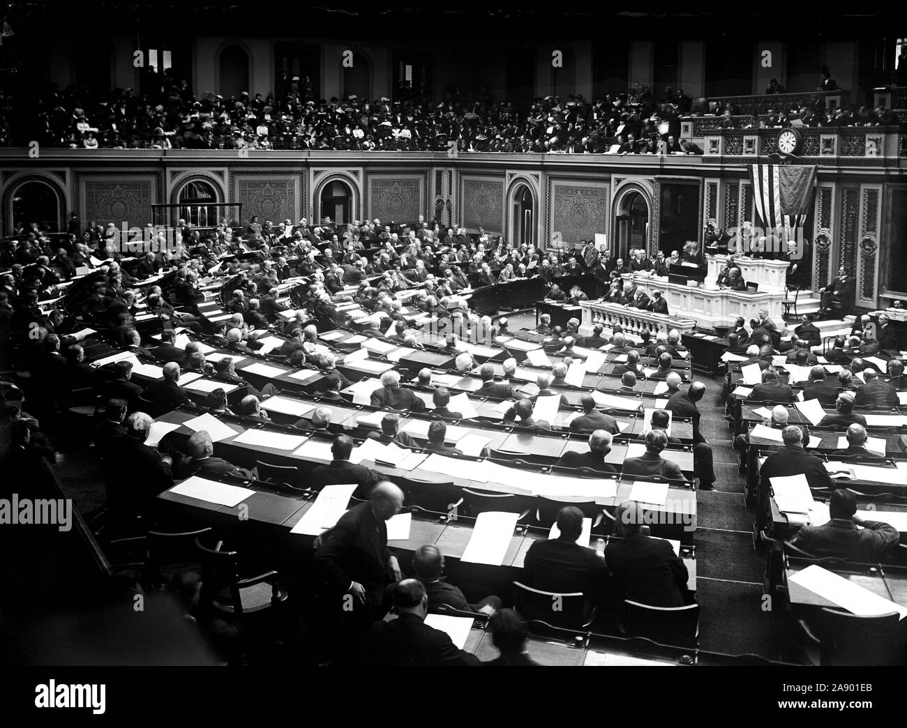 Congrès des États-Unis, en comptant le vote électoral ca. 1913 Banque D'Images