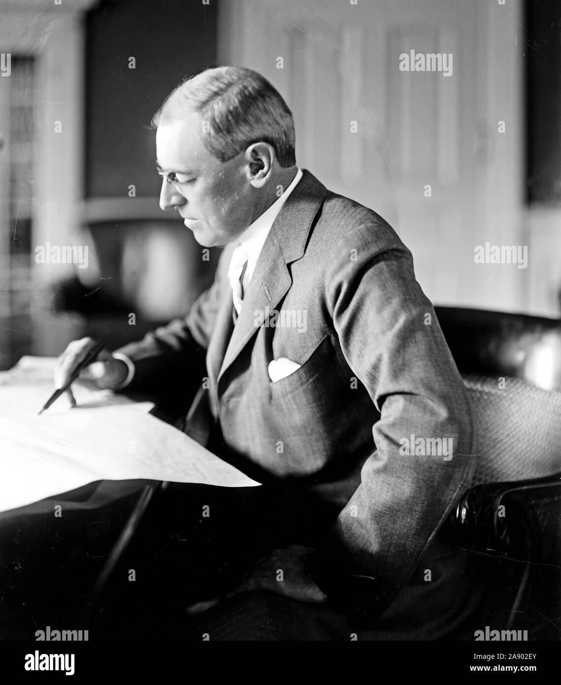 Le Président Woodrow Wilson ca au début des années 1900. Banque D'Images