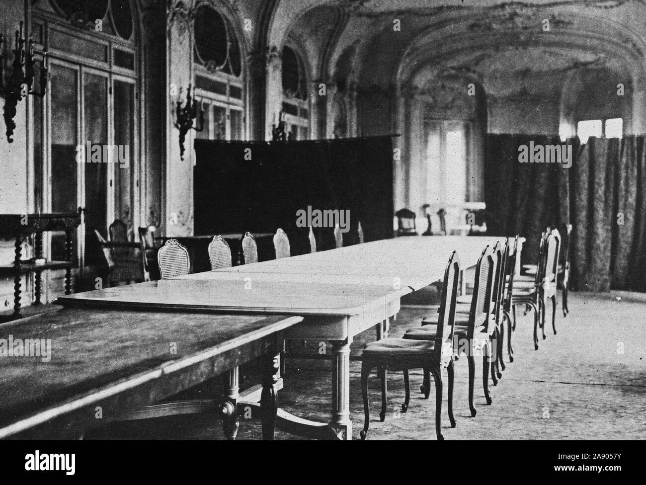 La pièce dans laquelle l'Armistice a eu lieu. Le prix dans le Grand Hôtel Britannique à Spa, Belgique, où les termes de l'armistice ont été discutés avec les délégués allemands Banque D'Images