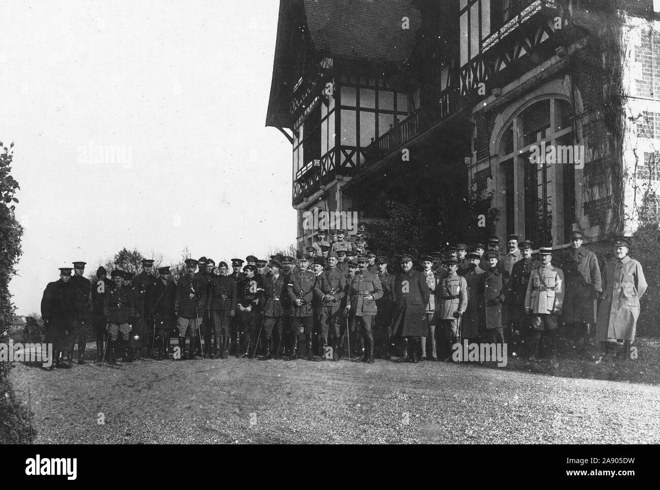 - La Commission d'Armistice Armistice alliées à Spa, Belgique. Des représentants alliés formant la Commission d'Armistice à Ludenorf's villa Banque D'Images