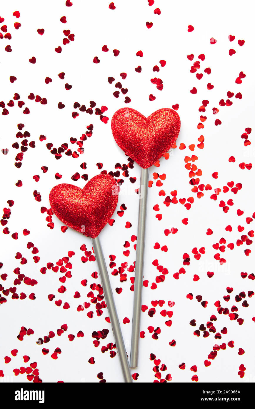 L'amour deux baguettes magiques. Concept de la Saint-Valentin. Banque D'Images