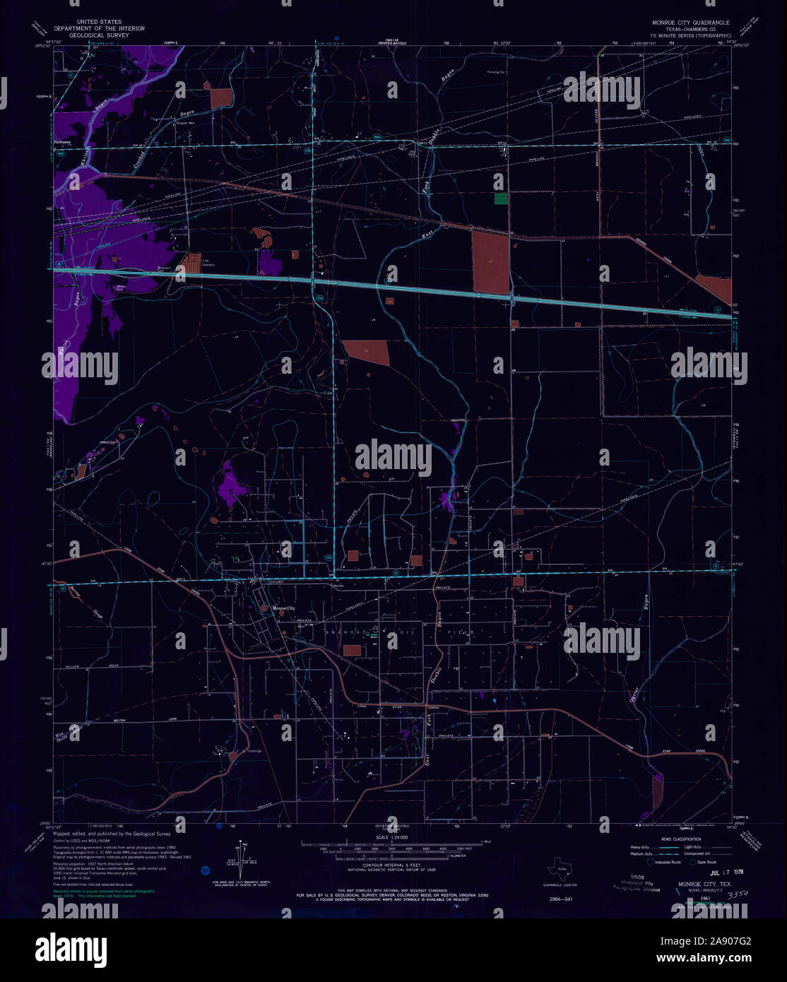 Carte de la ville de monroe Banque de photographies et d’images à haute