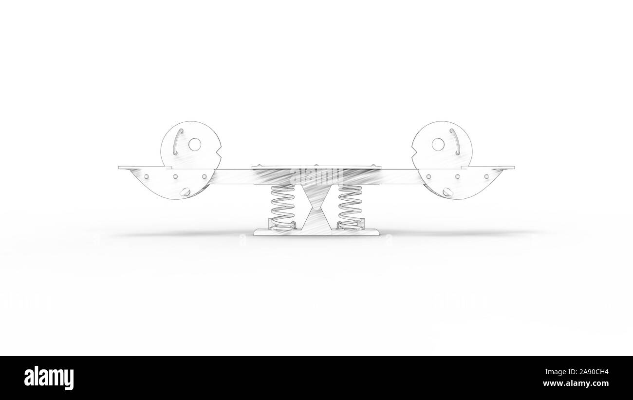 Le rendu 3D d'une balançoire isolé dans l'arrière-plan studio Banque D'Images