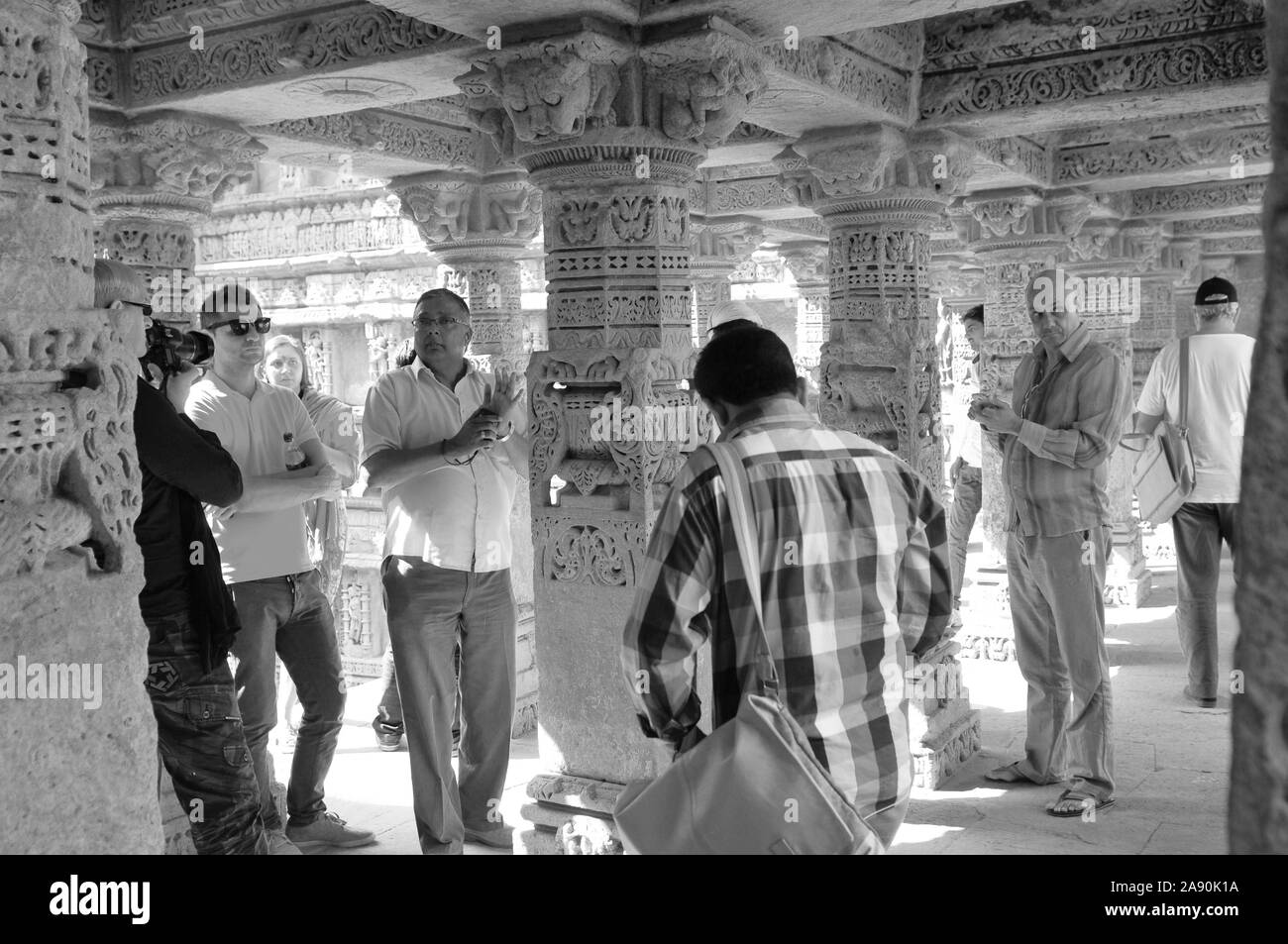 Waterstorage grès tempel et bien l'étape de Rani ki Vav à Patan, Gujarat, Inde Banque D'Images