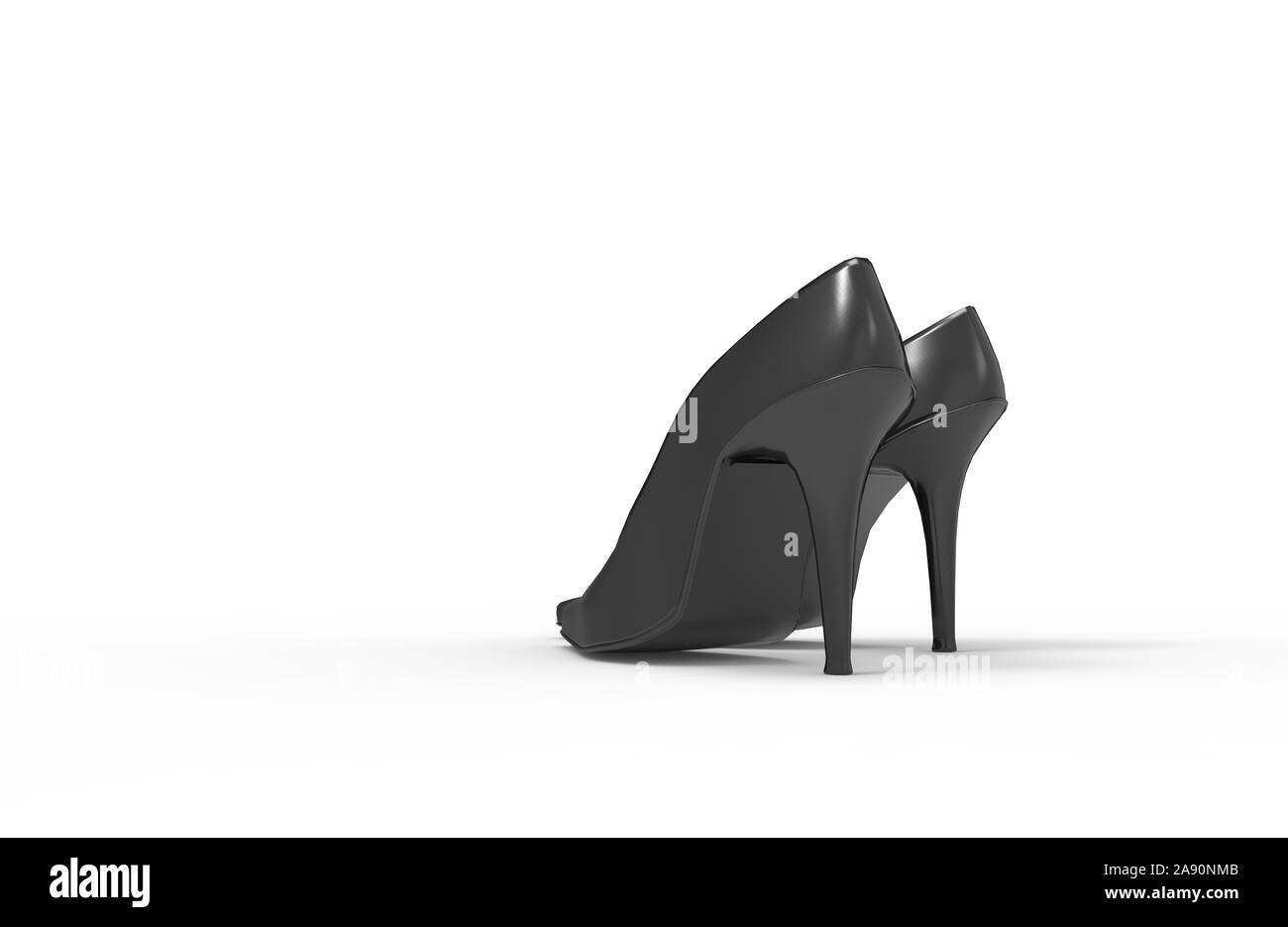 Chaussures femme noir le rendu 3D Banque D'Images Chaussures femme noir le rendu 3D Banque D'Images
