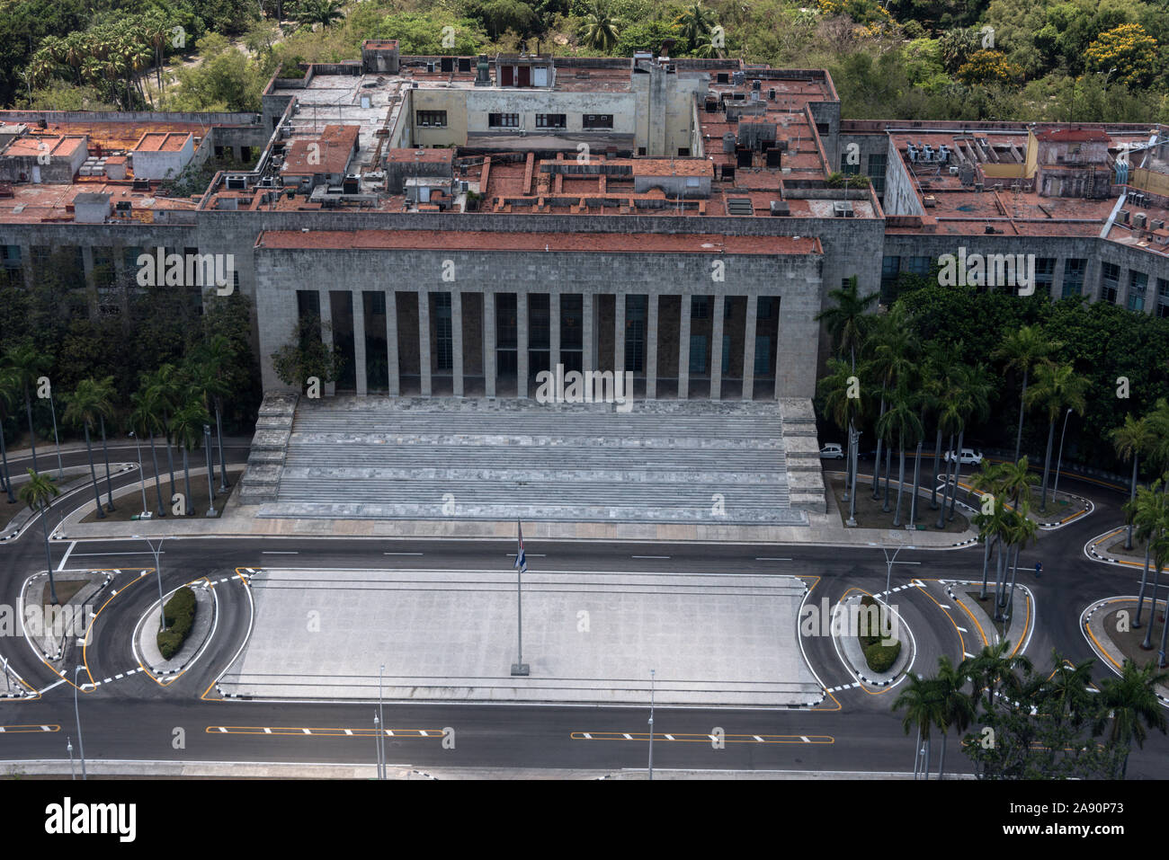 Conseil d'État cubain - Consejo de Estado de Cuba sur la Plaza de la Revolucion (Place de la révolution, à La Havane, Cuba. Le même bâtiment est aussi le Palace Banque D'Images