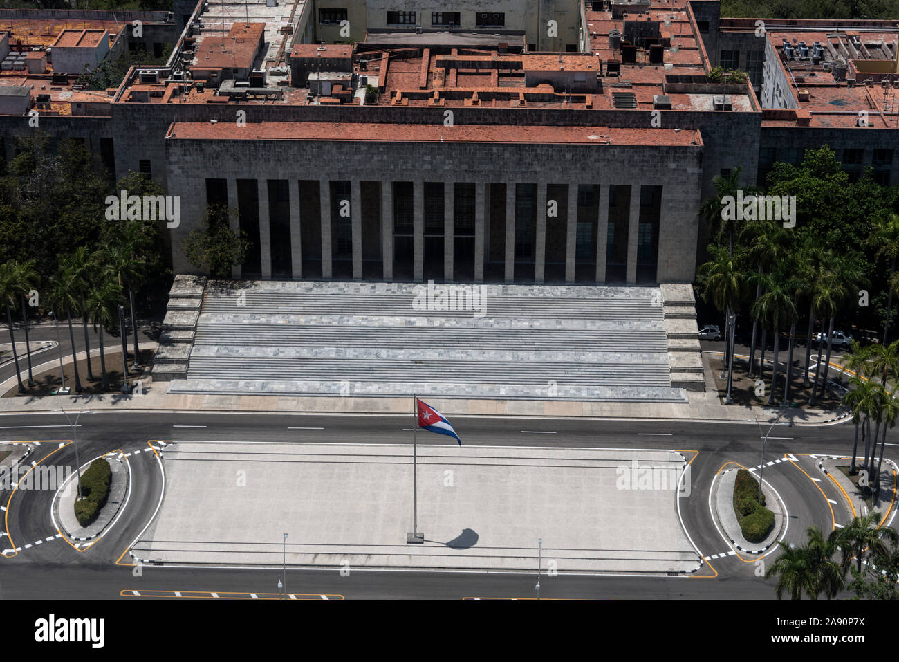 Conseil d'État cubain - Consejo de Estado de Cuba sur la Plaza de la Revolucion (Place de la révolution, à La Havane, Cuba. Le même bâtiment est aussi le Palace Banque D'Images
