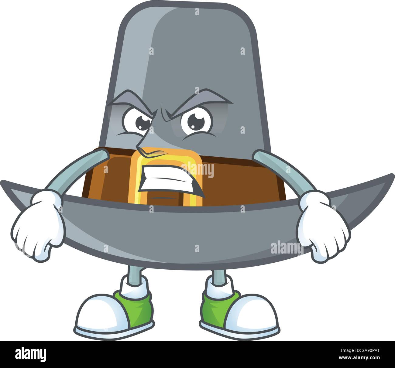 Pilgrim hat dans le personnage de contrarié Illustration de Vecteur