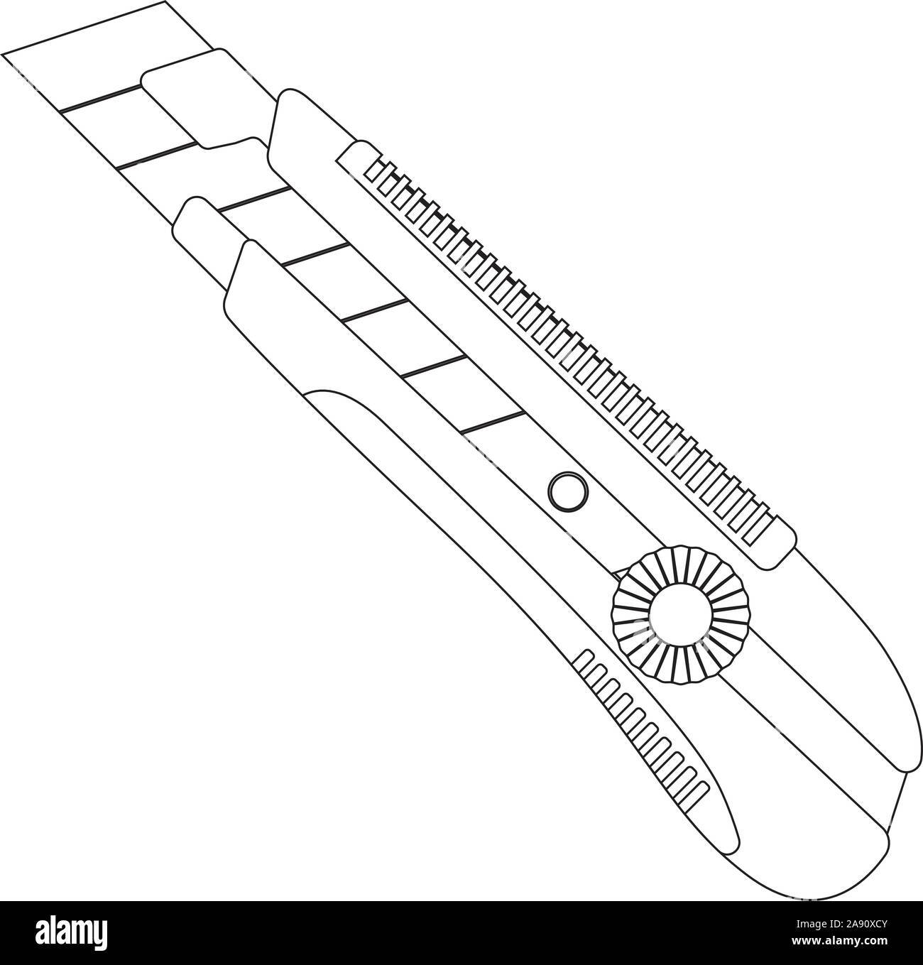 Couteau de coupe. Dessin en noir et blanc Illustration de Vecteur